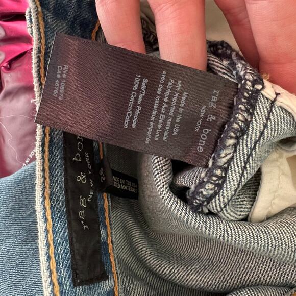 Rag & Bone Ankle Straight Distressed 100% Cotton Denim Jeans - Picture 11 of 11